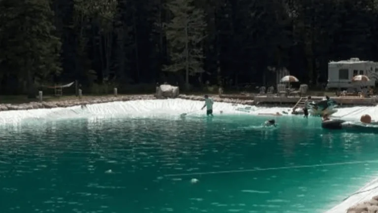 Dad Turns Backyard Into a Jaw-Dropping 300,000-Gallon Pool That Looks Just Like a Private Lake