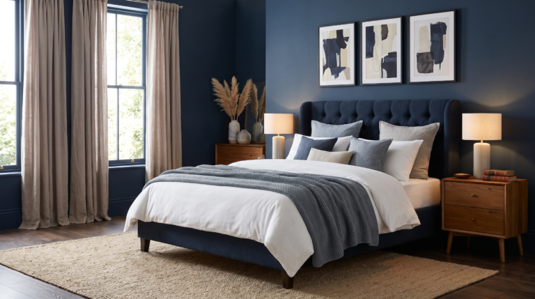 17 Navy Blue Bedroom Ideas That Feel Rich & Not Dark