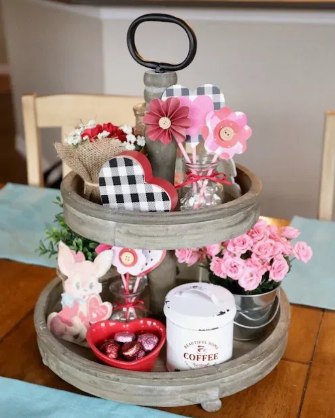 15 Valentine’s Day Tiered Tray Decor Ideas You’ll Love